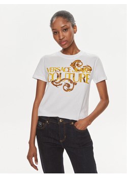 Versace Jeans Couture T-Shirt 76HAHG00 Biały Slim Fit ze sklepu MODIVO w kategorii Bluzki damskie - zdjęcie 181151990
