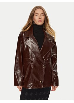 ACCESS FASHION Kurtka z imitacji skóry 44-1060-806 Brązowy Relaxed Fit ze sklepu MODIVO w kategorii Kurtki damskie - zdjęcie 181152124