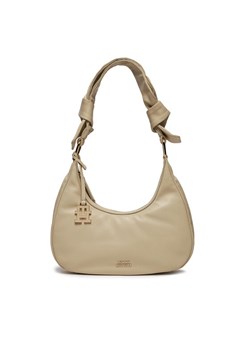 Tommy Hilfiger Torebka Pushlock Leather Hobo AW0AW16073 Beżowy ze sklepu MODIVO w kategorii Torebki worki - zdjęcie 181152992