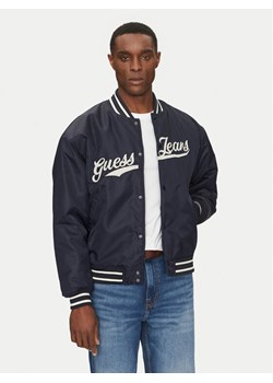 Guess Jeans Kurtka bomber M5RL54 WHAA2 Granatowy Regular Fit ze sklepu MODIVO w kategorii Kurtki męskie - zdjęcie 181153113