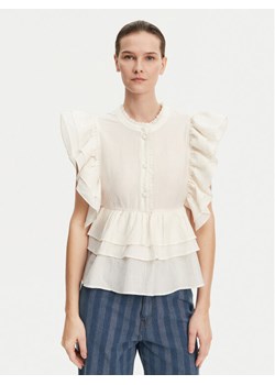 Munthe Bluzka Fulton 251104325132 Écru Regular Fit ze sklepu MODIVO w kategorii Bluzki damskie - zdjęcie 181153260