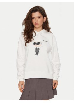 KARL LAGERFELD Bluza A1W20083 Biały Regular Fit ze sklepu MODIVO w kategorii Bluzy damskie - zdjęcie 181153551