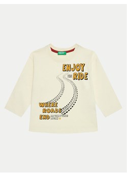United Colors Of Benetton Bluzka 3EG9G10GH Beżowy Regular Fit ze sklepu MODIVO w kategorii T-shirty chłopięce - zdjęcie 181154191
