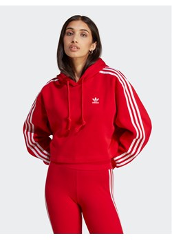 adidas Bluza Adicolor Classics Crop Hoodie IB7389 Czerwony Loose Fit ze sklepu MODIVO w kategorii Bluzy damskie - zdjęcie 181154281
