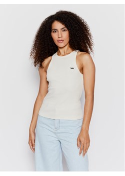 Lee Top Ribbed L44QUXNQ 112145176 Beżowy Regular Fit ze sklepu MODIVO w kategorii Bluzki damskie - zdjęcie 181154513