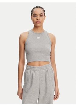 adidas Top Essentials IY9649 Szary Slim Fit ze sklepu MODIVO w kategorii Bluzki damskie - zdjęcie 181155013