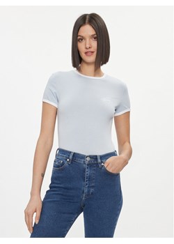Tommy Jeans T-Shirt Signature DW0DW17377 Błękitny Slim Fit ze sklepu MODIVO w kategorii Bluzki damskie - zdjęcie 181155640