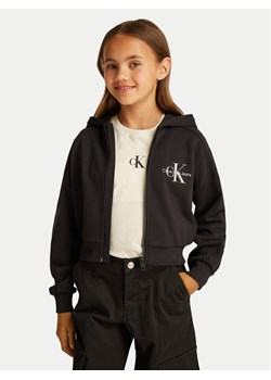 Calvin Klein Jeans Bluza Monologo IG0IG02824 Czarny Regular Fit ze sklepu MODIVO w kategorii Bluzy dziewczęce - zdjęcie 181155731