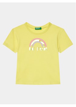 United Colors Of Benetton T-Shirt 3096G10E5 Żółty Boxy Fit ze sklepu MODIVO w kategorii Bluzki dziewczęce - zdjęcie 181155784