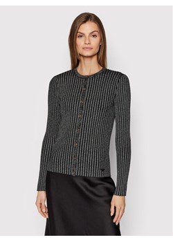 Tory Burch Kardigan 85850 Srebrny Slim Fit ze sklepu MODIVO w kategorii Swetry damskie - zdjęcie 181156254