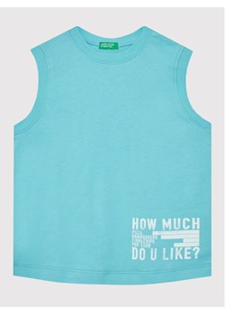 United Colors Of Benetton Top 3096CH004 Niebieski Regular Fit ze sklepu MODIVO w kategorii T-shirty chłopięce - zdjęcie 181157582
