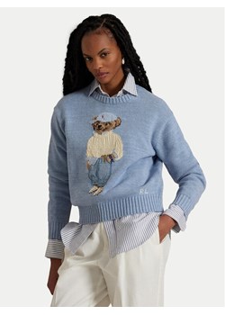 Polo Ralph Lauren Sweter 211965767001 Błękitny Relaxed Fit ze sklepu MODIVO w kategorii Swetry damskie - zdjęcie 181157931