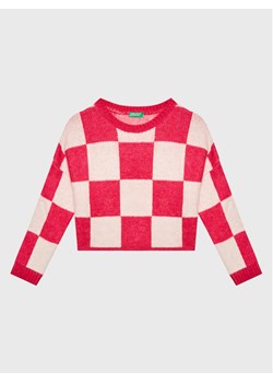 United Colors Of Benetton Sweter 17BTQ102I Różowy Relaxed Fit ze sklepu MODIVO w kategorii Swetry dziewczęce - zdjęcie 181158911