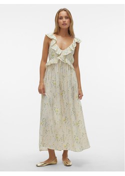 Vero Moda Sukienka letnia Josie 10303761 Écru Regular Fit ze sklepu MODIVO w kategorii Sukienki - zdjęcie 181159064