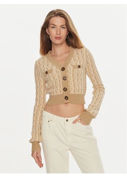 Guess Kardigan Tiffany W4BR0F Z3K40 Beżowy Regular Fit ze sklepu MODIVO w kategorii Swetry damskie - zdjęcie 181159320