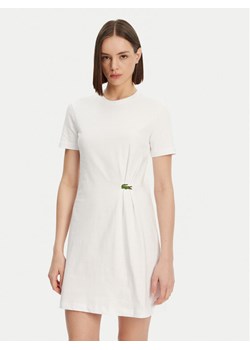 Lacoste Sukienka codzienna EF0583 Biały Regular Fit ze sklepu MODIVO w kategorii Sukienki - zdjęcie 181159573