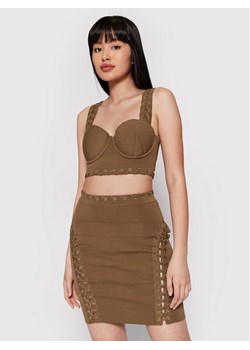 Elisabetta Franchi Top TK-37B-22E2-V290 Brązowy Regular Fit ze sklepu MODIVO w kategorii Bluzki damskie - zdjęcie 181159583