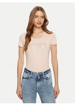 Guess T-Shirt W5RI11 J1314 Różowy Regular Fit ze sklepu MODIVO w kategorii Bluzki damskie - zdjęcie 181159800