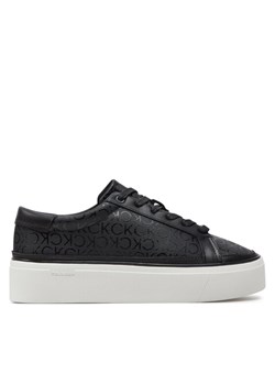 Calvin Klein Sneakersy Flatform Cup Lace Up Epi Mono HW0HW01911 Czarny ze sklepu MODIVO w kategorii Trampki damskie - zdjęcie 181159864