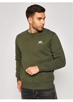 Alpha Industries Bluza Basic 188307 Zielony Regular Fit ze sklepu MODIVO w kategorii Bluzy męskie - zdjęcie 181160004