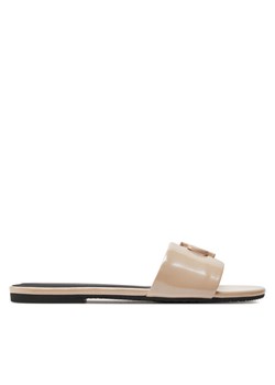 Calvin Klein Jeans Klapki Flat Sandal Slide Mg Met YW0YW01348 Beżowy ze sklepu MODIVO w kategorii Klapki damskie - zdjęcie 181160133