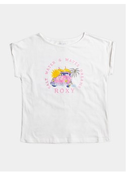 Roxy T-Shirt Trouble Fr Me A Tees ERGZT03994 Biały Regular Fit ze sklepu MODIVO w kategorii Bluzki dziewczęce - zdjęcie 181160231