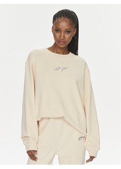 Hugo Bluza Classic 50508558 Beżowy Relaxed Fit ze sklepu MODIVO w kategorii Bluzy damskie - zdjęcie 181161030