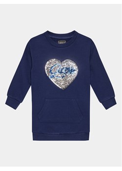 Guess Sukienka codzienna K3BK26 KAD73 Granatowy Regular Fit ze sklepu MODIVO w kategorii Sukienki dziewczęce - zdjęcie 181161264