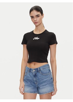 HUGO T-Shirt Delanor_2 50539132 Czarny Cropped Fit ze sklepu MODIVO w kategorii Bluzki damskie - zdjęcie 181162562