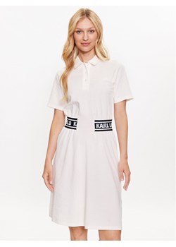 KARL LAGERFELD Sukienka codzienna 231W1351 Biały Regular Fit ze sklepu MODIVO w kategorii Sukienki - zdjęcie 181163261