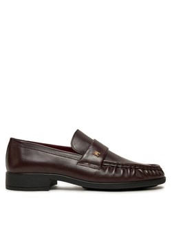 Tommy Hilfiger Lordsy Loafer Soft Nappa Pleated Toe FW0FW08362 Bordowy ze sklepu MODIVO w kategorii Lordsy damskie - zdjęcie 181163814