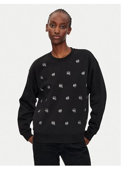 KARL LAGERFELD Bluza 246W1800 Czarny Regular Fit ze sklepu MODIVO w kategorii Bluzy damskie - zdjęcie 181164242