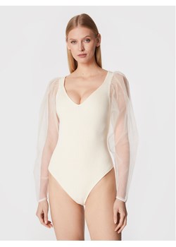 TWINSET Body 222TT3105 Écru Slim Fit ze sklepu MODIVO w kategorii Bluzki damskie - zdjęcie 181164391