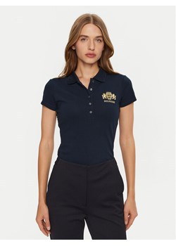 Tommy Hilfiger Polo Varsity WW0WW43931 Granatowy Slim Fit ze sklepu MODIVO w kategorii Bluzki damskie - zdjęcie 181164600