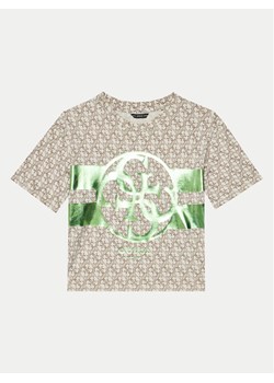 Guess T-Shirt J5RI04 K6YW4 Beżowy Regular Fit ze sklepu MODIVO w kategorii T-shirty chłopięce - zdjęcie 181164674