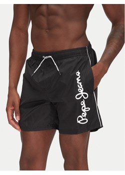 Pepe Jeans Szorty kąpielowe Logo PMB10419 Czarny Regular Fit ze sklepu MODIVO w kategorii Kąpielówki - zdjęcie 181164861