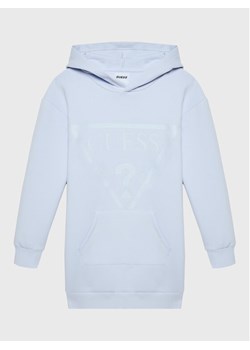 Guess Sukienka dzianinowa J2BK35 FL03S Niebieski Regular Fit ze sklepu MODIVO w kategorii Sukienki dziewczęce - zdjęcie 181165903