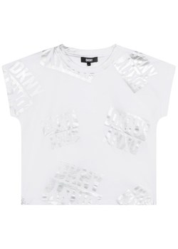 DKNY T-Shirt D35S77 D Biały Regular Fit ze sklepu MODIVO w kategorii Bluzki dziewczęce - zdjęcie 181165921