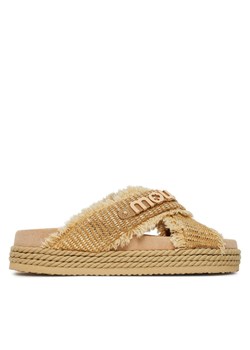 Mou Klapki Criss-cross MU.SW451009K Beżowy ze sklepu MODIVO w kategorii Espadryle damskie - zdjęcie 181166971