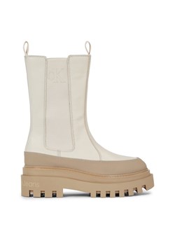 Calvin Klein Jeans Sztyblety Flatform Chelsea Boot Lth Wn YW0YW01111 Écru ze sklepu MODIVO w kategorii Workery damskie - zdjęcie 181167250