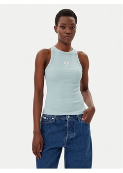 Calvin Klein Jeans Top J20J225302 Niebieski Slim Fit ze sklepu MODIVO w kategorii Bluzki damskie - zdjęcie 181167520