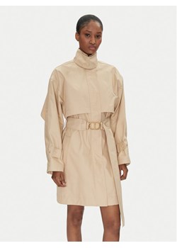 TWINSET Trencz 251TP2661 Beżowy Loose Fit ze sklepu MODIVO w kategorii Płaszcze damskie - zdjęcie 181167702