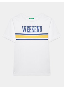 United Colors Of Benetton T-Shirt 3096C10BO Biały Regular Fit ze sklepu MODIVO w kategorii T-shirty chłopięce - zdjęcie 181168371