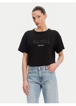 Gaudi T-Shirt 511BD64030 Czarny Regular Fit ze sklepu MODIVO w kategorii Bluzki damskie - zdjęcie 181168433