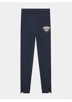 Tommy Hilfiger Legginsy Varsity KG0KG07310 Granatowy Slim Fit ze sklepu MODIVO w kategorii Spodnie dziewczęce - zdjęcie 181168842
