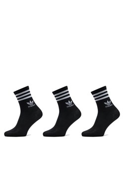 adidas Zestaw 3 par wysokich skarpet unisex Mid Cut Crew IL5022 Czarny ze sklepu MODIVO w kategorii Skarpetki dziecięce - zdjęcie 181169154