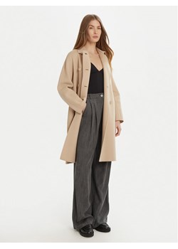 Weekend Max Mara Płaszcz wełniany Avenue 2515011021 Beżowy Regular Fit ze sklepu MODIVO w kategorii Płaszcze damskie - zdjęcie 181169174
