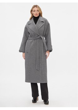 IVY OAK Płaszcz wełniany Claudia IO1123F1115 Szary Loose Fit ze sklepu MODIVO w kategorii Płaszcze damskie - zdjęcie 181169231