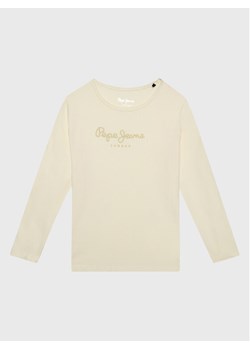 Pepe Jeans Bluzka Hana Glitter PG501364 Écru Regular Fit ze sklepu MODIVO w kategorii Bluzki dziewczęce - zdjęcie 181169824