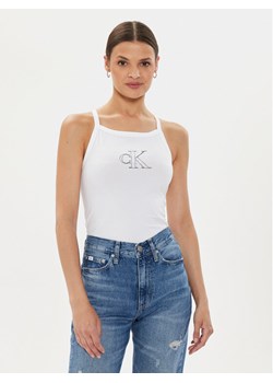 Calvin Klein Jeans Top J20J223623 Biały Slim Fit - id: 0000303848521 - marki Calvin Klein - 181169842 Calvin Klein Jeans Top J20J223623 Biały Slim Fit ze sklepu MODIVO w kategorii Bluzki damskie - zdjęcie 181169842